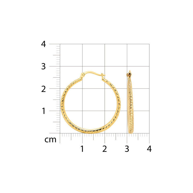 Arracadas Oro Amarillo 10k Diamantado 27 Mm Gla... image number null