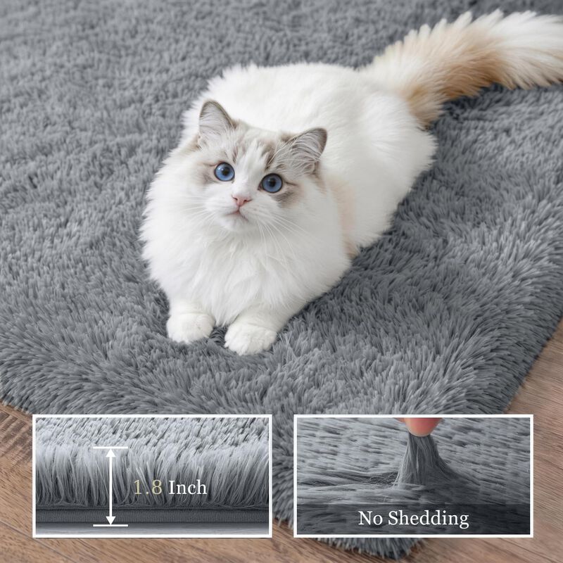 Alfombra Luxturiy 152x183 Cm Gris Peluda image number null