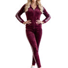 Conjunto 2 Piezas Sudadera Y Pant Aterciopelado Conj-015 Vino Para Mujer