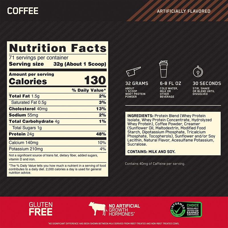 Proteina 100% Whey Gold Optimum Nutrition Coffe... image number null
