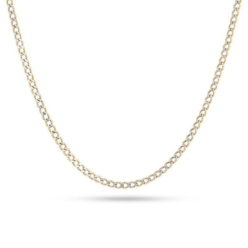 Cadena De Oro Amarillo Con Platinado 14K 1X1 (5... image number null