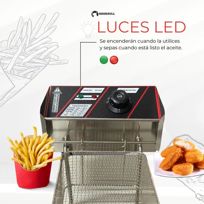 Freidora eléctrica doble 12L Shorbull image number null