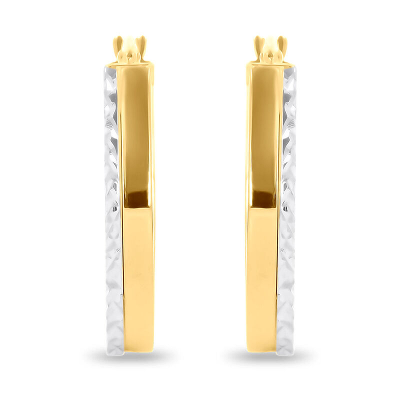 Arracadas Ovaladas De Oro Amarillo Y Blanco 14k... image number null