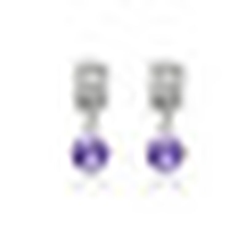 Aretes en Baño de Oro Blanco de 18K con Cristal... image number null