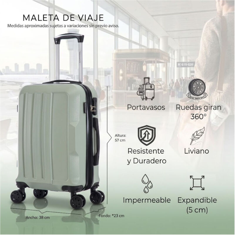 Maleta Viaje De Mano Ross&saks R&iacute;gida Ruedas 36... image number null