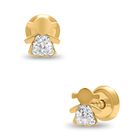 Broqueles  En Oro Amarillo 14k Con Zirconias
