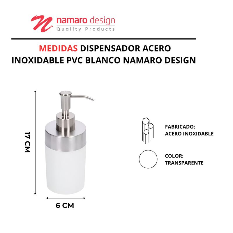 Dispensador De Acero Inoxidable Con PVC Blanco ... image number null