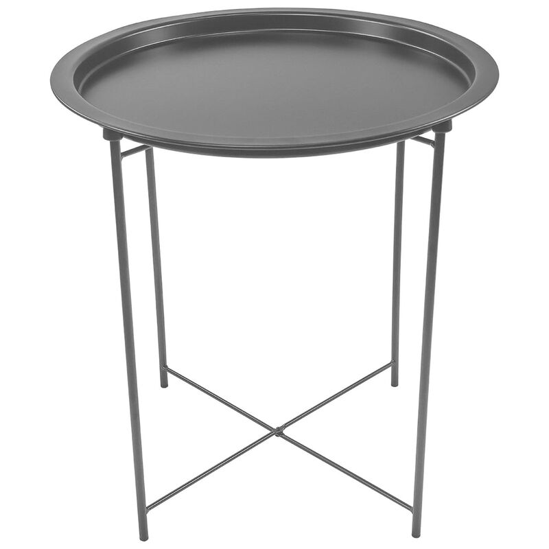 Mesa Lateral con Bandeja Redonda - Color Gris image number null