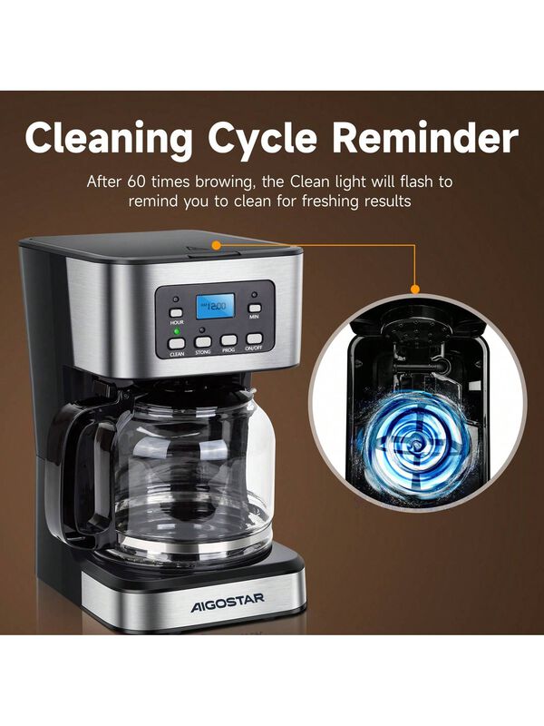 Aigostar Cafetera De Goteo Programable 12 Tazas... image number null