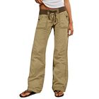 Pantalones Flamingals XL Caqui Claro de Algod&oacute;n con Cordon
