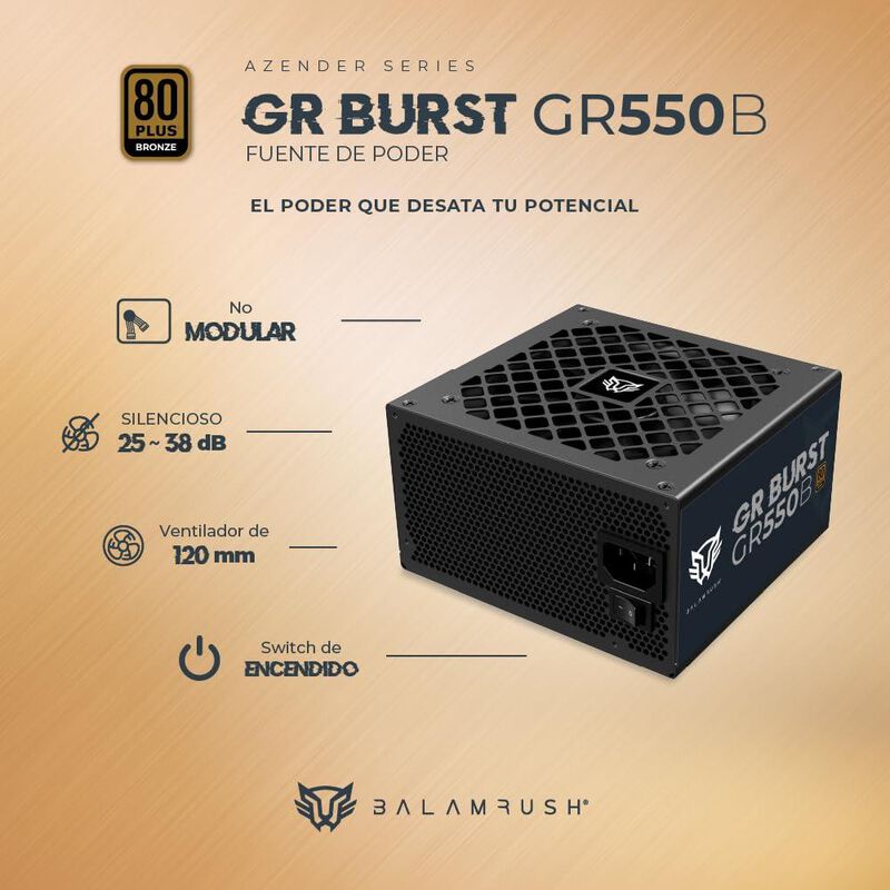 Fuente de Poder Balam Rush Gr Burst Gr550b 80 P... image number null