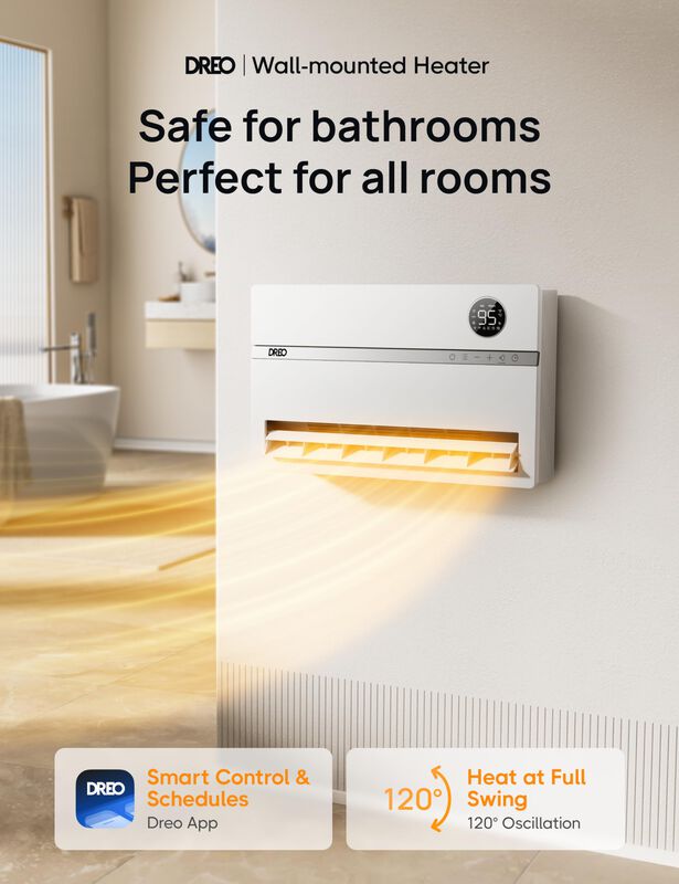 Calentador De Pared Dreo 1500w Para Ba&ntilde;o Con En... image number null