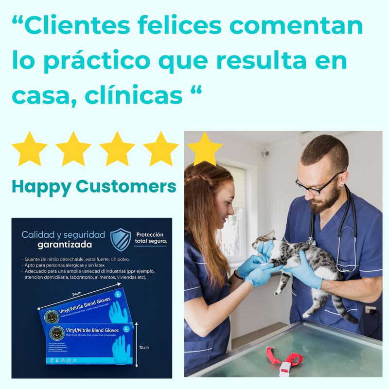 Caja con 1,000 Guantes Desechables Mezcla Vinil... image number null