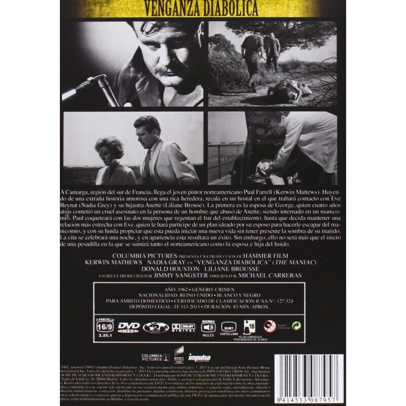 Venganza Diab&oacute;lica [dvd] V.o.s. 1963 Maniac image number null