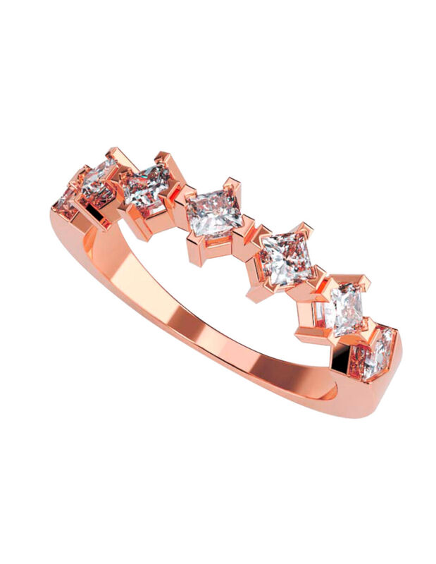 Anillo de Compromiso en Oro Rosa 10K con Circon... image number null