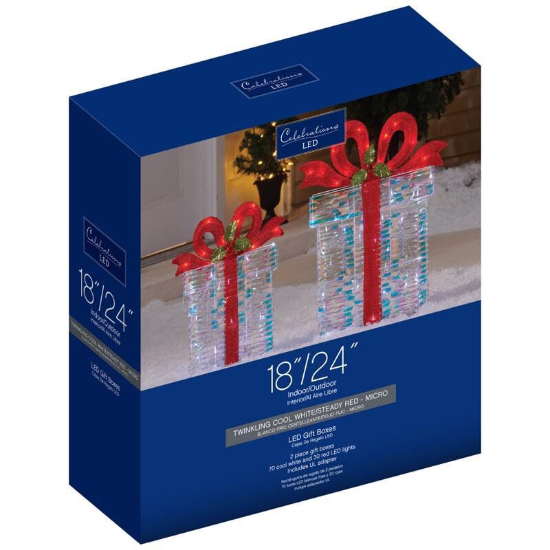Set De Cajas De Regalo Led Para Exteriores, Col... image number null