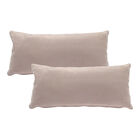 EDELWEISS Fundas Cojines Rectangulares Decorativos de Terciopelo , con Cierre y sin relleno, Toque de Elegancia Color Beige 2 Pza