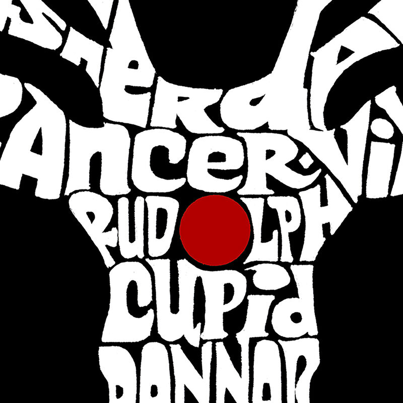 Camiseta Word Art Para Ni&ntilde;o - Renos De Santa - ... image number null