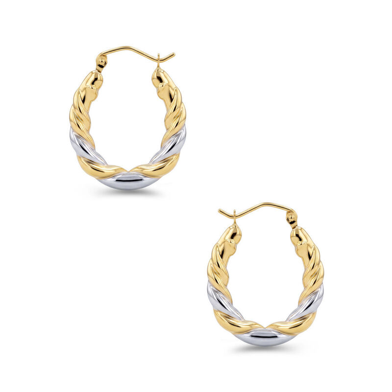 Arracadas De Oro Amarillo Y Blanco 14k (21.5 Mm... image number null