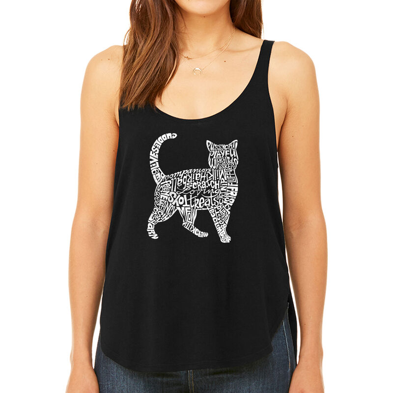 Tank Top Holgado Word Art Para Mujer - Gato- Ne... image number null
