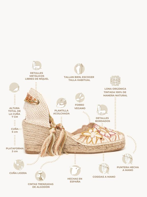 Alpargata Romero Cu&ntilde;a Media Bordado Silvestre R... image number null