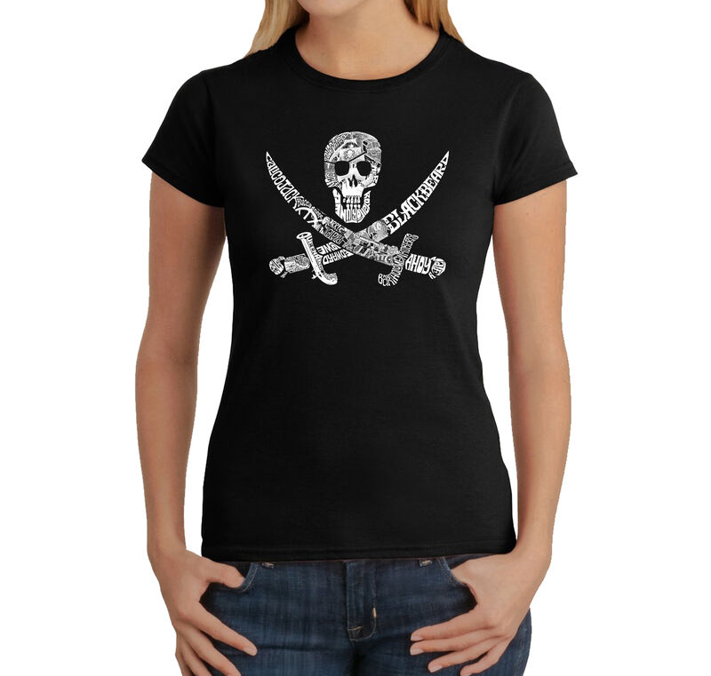 Camiseta Word Art Para Mujer - Capitanes Pirata... image number null