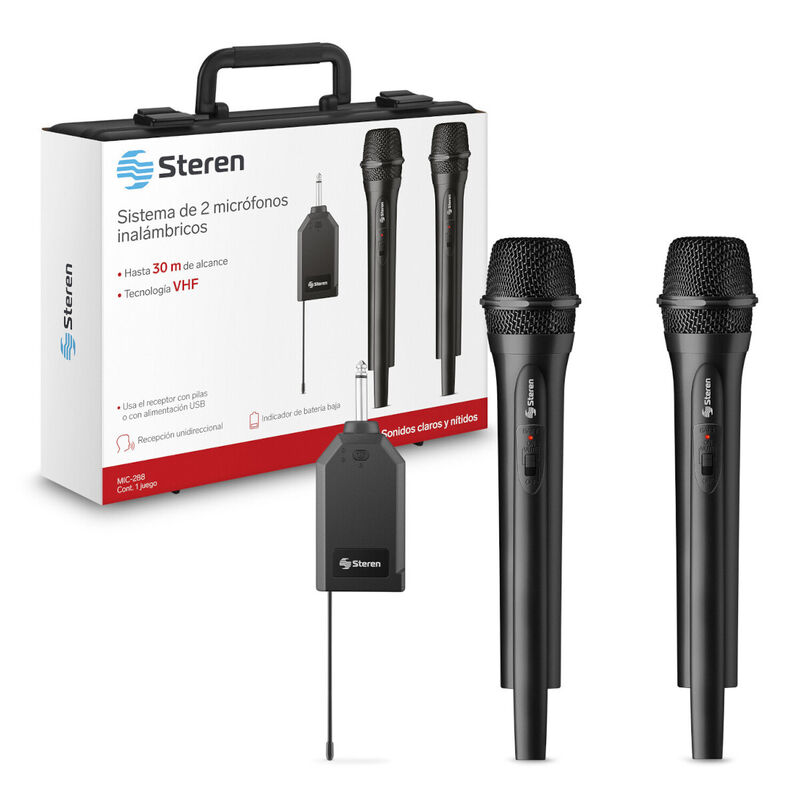 Sistema De 2 Micrófonos Inalámbricos Con Recept... image number null