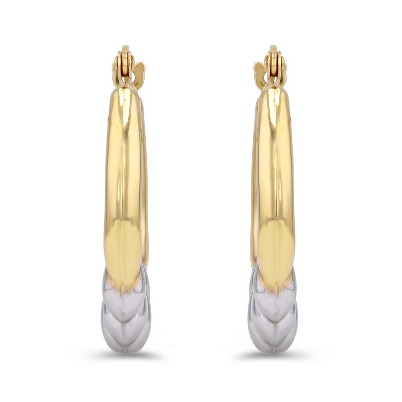 Arracadas De Oro Amarillo Y Blanco 14k image number null
