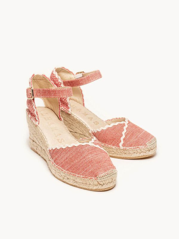 Jara Cu&ntilde;a Media Lino Jaspeado Rojo image number null