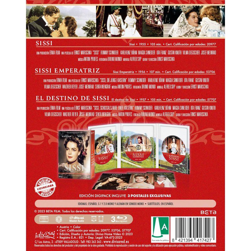Sissi - La Trilogia (Digipack + 3 postales) (Bl... image number null