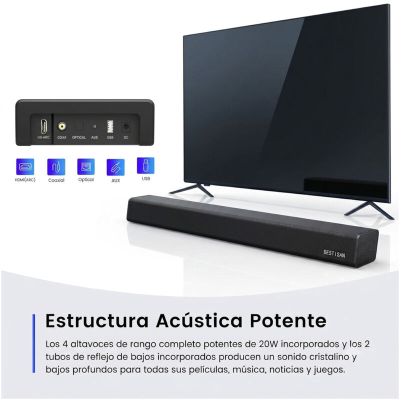Barra De Sonido Bluetooth Bestisan Se05p Home T... image number null