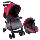 Carriola Travel System Lenni Roja Hasta 15 kg Con Portabeb&eacute; Autoasiento, Plegado a Una Mano, Reclinado Ajustable, Toldo con Visera, Arn&eacute;s de Seguridad, Charolas, Canastilla y Frenos Infanti.