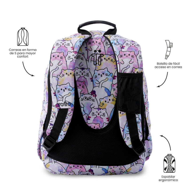 Mochila Escolar Grande Totto Acuarela Para Ni&ntilde;a... image number null