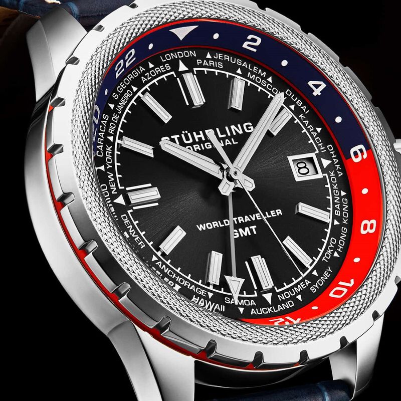 Reloj Stuhrling para hombre 1014.04 GMT 42 mm image number null