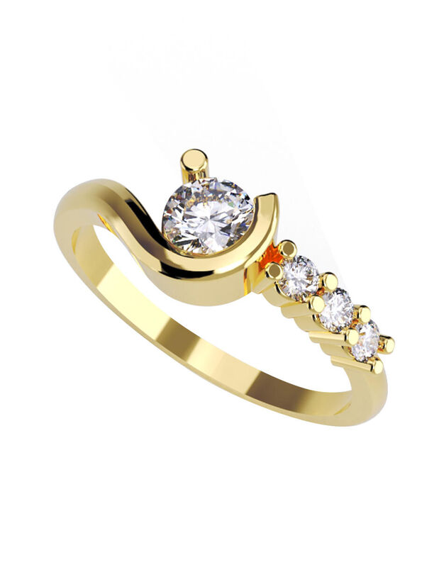 Anillo de Compromiso de 14K con Diamante de Lab... image number null