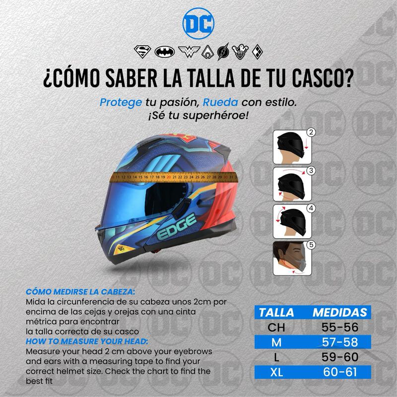Casco Abatible Edge Superman Dccertificado Dot ... image number null