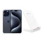 iPhone 15 Pro Max 256GB Azul E-SIM Reacondicionado + Base Cargador