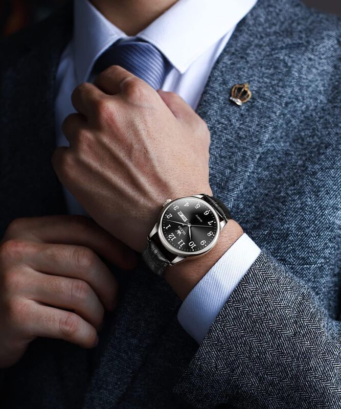 Reloj Olevs Con Correa De Piel Negra Para Hombr... image number null