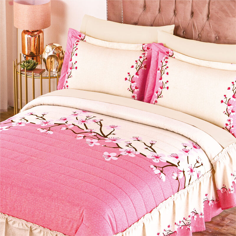 COLCHA C/F FLOR DE CEREZO KS image number null