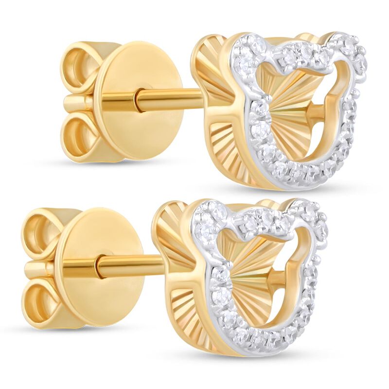 Aretes De Osito Oro Amarillo 14k 6pts Diamante ... image number null