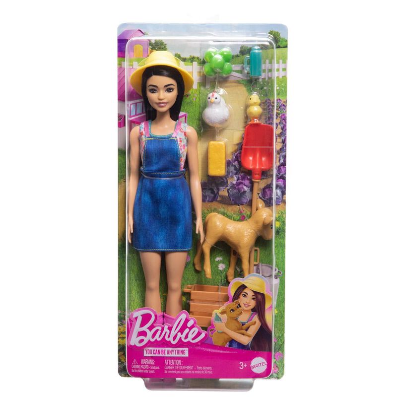 Mu&ntilde;eca Infantil Barbie Farmer Con 3 Animales Y ... image number null