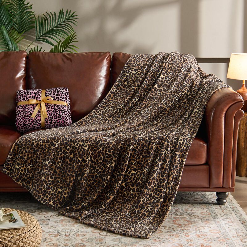 Manta Bedelite Twin 152 cm Leopardo Marr&oacute;n De F... image number null