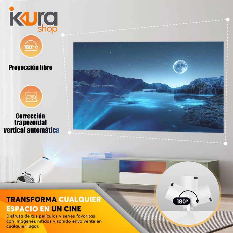 Proyector Profesional Portátil 4K 1080P  Blanco... image number null