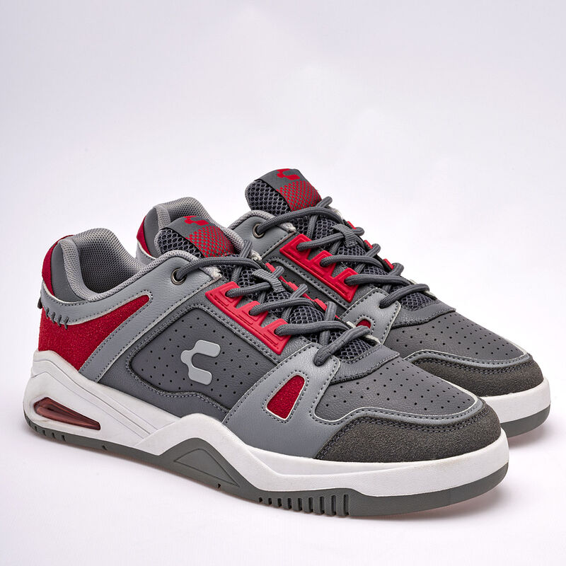 Charly Tenis urbano para hombre gris rojo, hast... image number null
