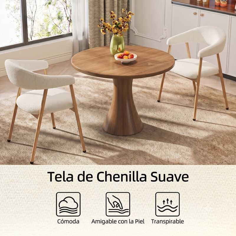 Juego De 2 Sillas De Comedor Modernas Beige Pat... image number null