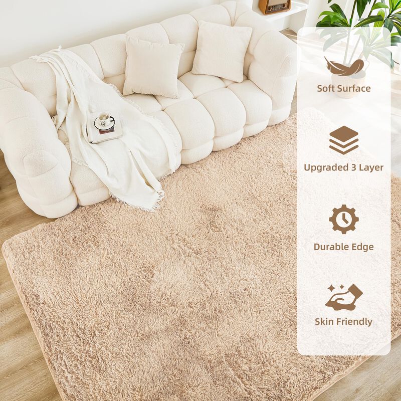 Alfombra De &Aacute;rea Litanika 152 cm Beige De Pelo ... image number null