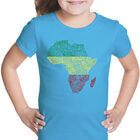 Camiseta Word Art Para Ni&ntilde;a - Pa&iacute;ses de &Aacute;frica - Turquesa