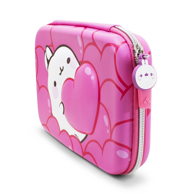 Estuche Escolar R&iacute;gido Molang Rosa con Corazone... image number null