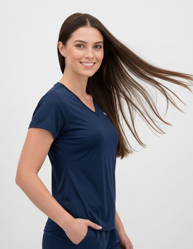 Playera Deportiva Wilson Para Mujer Azul Marino... image number null