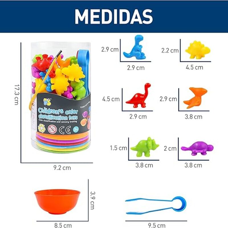 Juguete de Clasificaci&oacute;n de Dinosaurios 56 pzs ... image number null